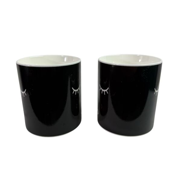 Set 2 Color Changing Heat Sensitive Coffee Tea Mugs Cups Ceramic Black & White - Picture 2 of 7